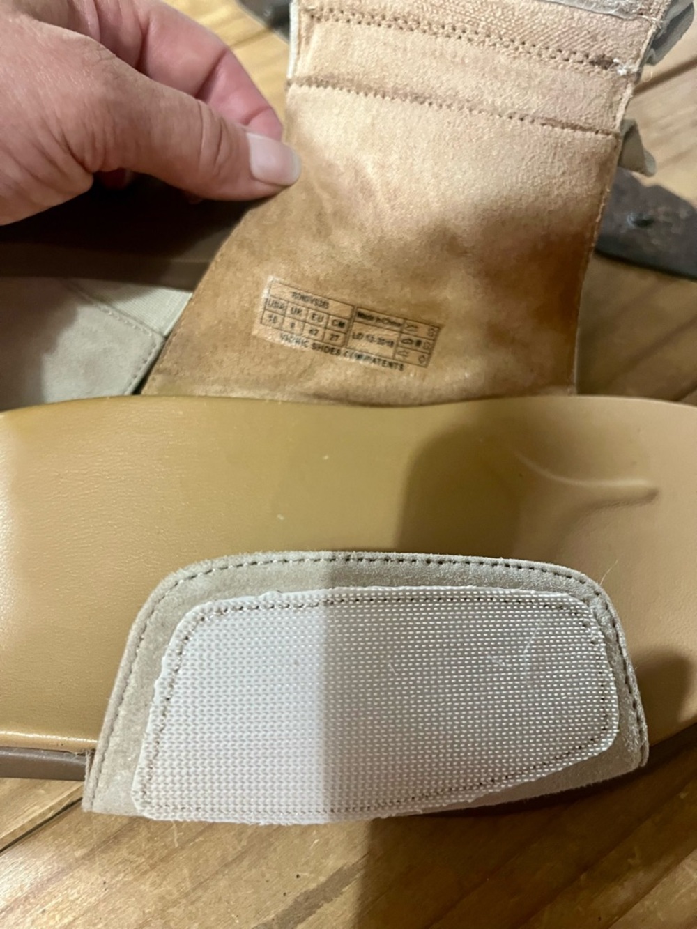 Vionic ADORABLE Beige Suede Ruffle Slide Sandals - 10 - Picture 4 of 4